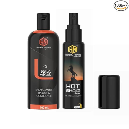 Herbal Nawab ! Ayurvedic Massage Oil & Herbal Spray Shotz Combo Pack